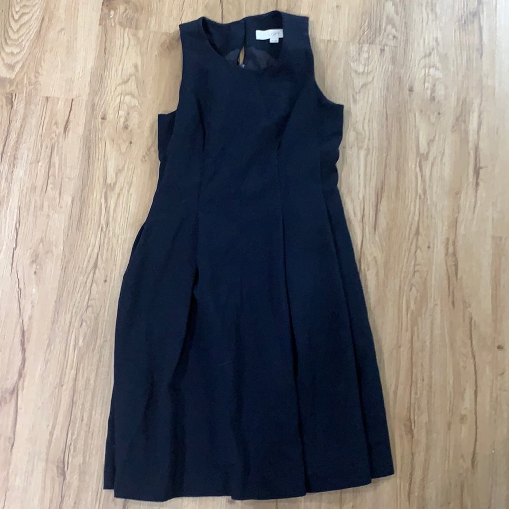 Loft dark blue flutter dress